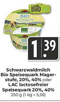 Schwarzwaldmilch Bio Speisequark Magermilch - 20%, 40% oder LAC lactosefreier Speisequark 20%, 40%