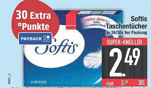 Softis Taschentücher je 24/30x 9er Packung