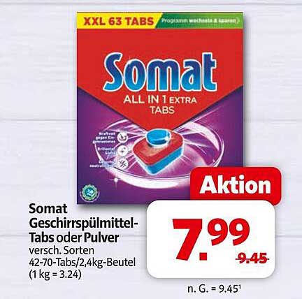 Somat Geschirrspültabs oder Pulver XXL - Aktion