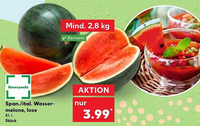 Span. ital. Wassermelone, lose, mind. 2,8 kg
