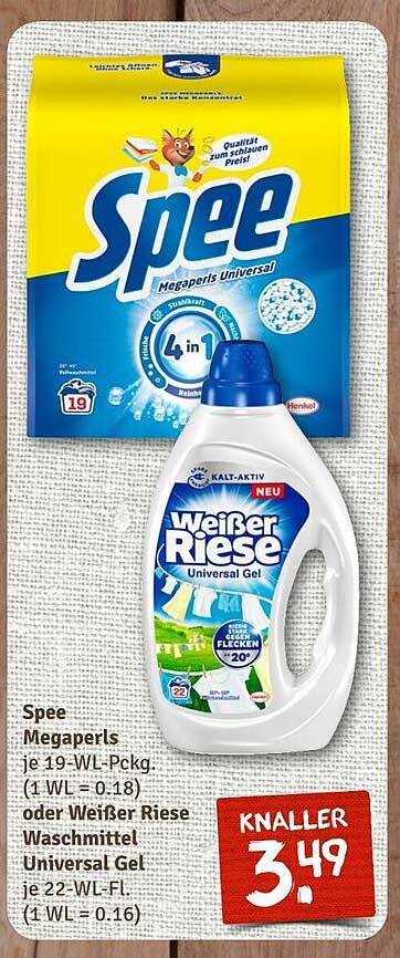 Spee Megaperls oder Weißer Riese Universal Gel für nur 3,49 €
