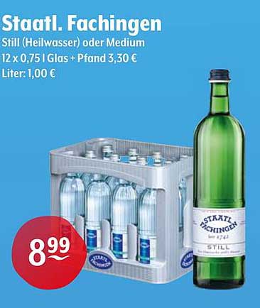 Staatl. Fachingen Still (Heilwasser) oder Medium 12 x 0,75 l