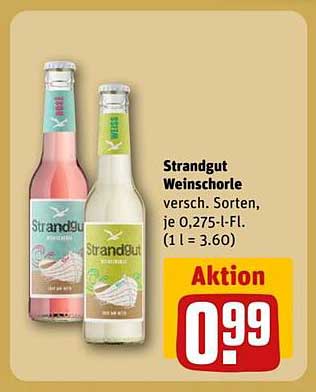 Strandgut Weinschorle - verschiedene Sorten, je 0,275-l-Fl.