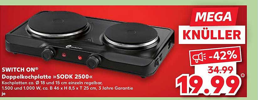 SWITCH ON® Doppelkochplatte »SODK 2500«