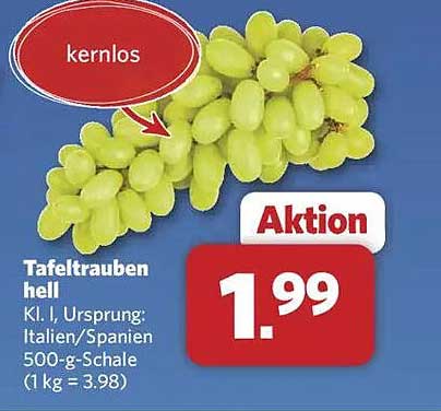 Tafeltrauben hell - Aktion
