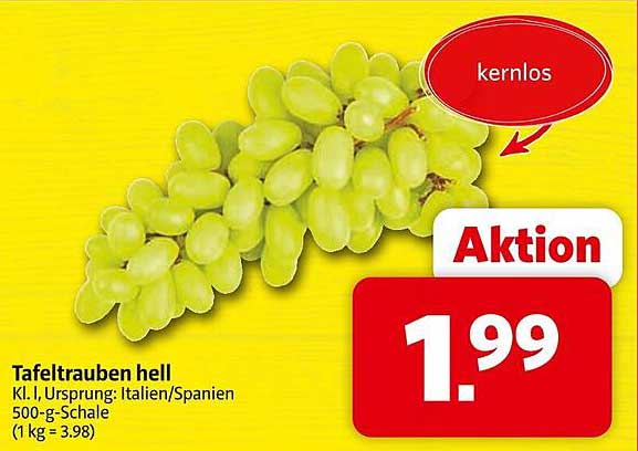 Tafeltrauben hell - K.I. I, Ursprung: Italien/Spanien