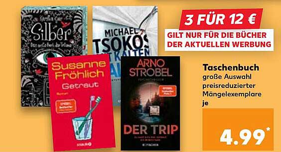Taschenbuch-Angebot: 3 für 12 € oder Einzelpreis 4,99 €