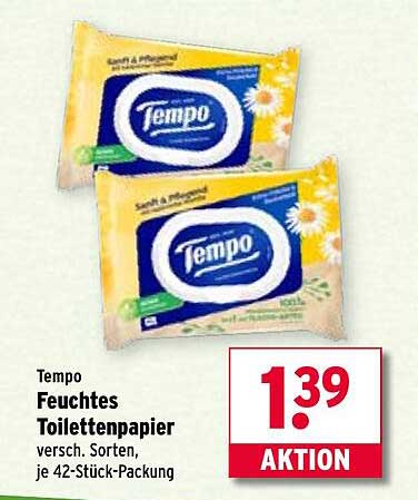 Tempo Feuchtes Toilettenpapier 42-Stück-Packung