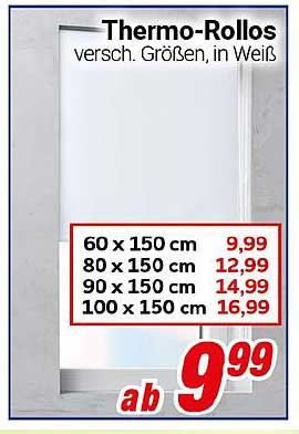 Thermo-Rollos - Verschiedene Größen in Weiß