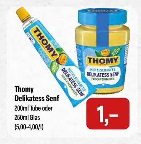 Thomy Delikatess Senf 200ml Tube oder 250ml Glas
