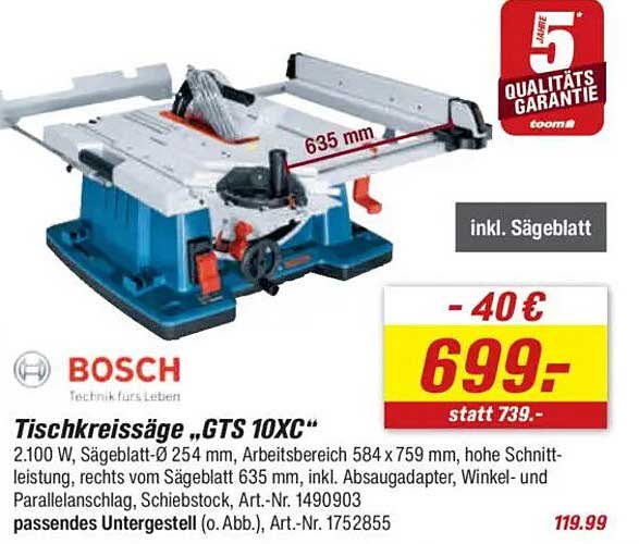 Tischkreissäge „GTS 10XC“