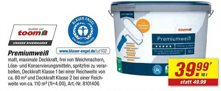 toom Premiumweiß - Die optimale Wandfarbe für Ihr Zuhause