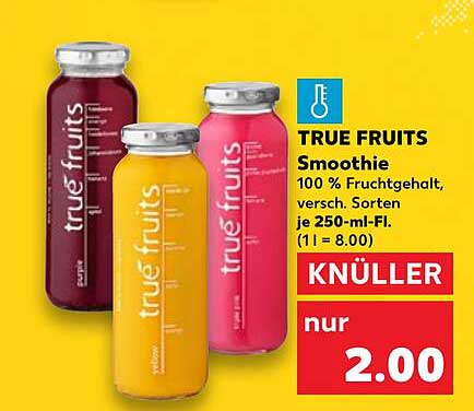 TRUE FRUITS Smoothie 100 % Fruchtgehalt, verschiedene Sorten