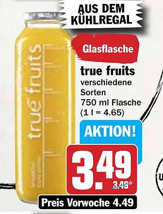 true fruits - verschiedene Sorten in der 750 ml Glasflasche