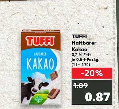 TUFFI Haltbarer Kakao 0,2 % Fett je 0,5-I-Packg.