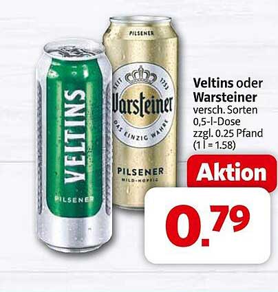 Veltins oder Warsteiner 0,5-Liter Dose