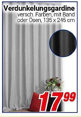 Verdunkelungs-Gardine in verschiedenen Farben mit Band oder Ösen (135 x 245 cm)