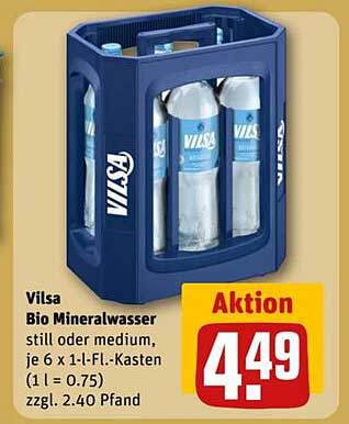 Vilsa Bio Mineralwasser 6 x 1-L-Fl.-Kasten, still oder medium