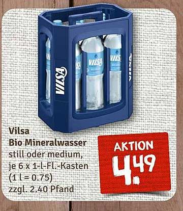 Vilsa Bio Mineralwasser 6 x 1-Liter-Flaschen
