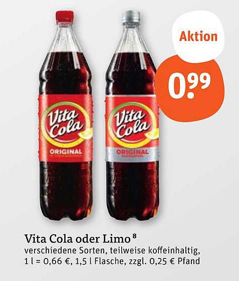 Vita Cola oder Limo Aktionspreis