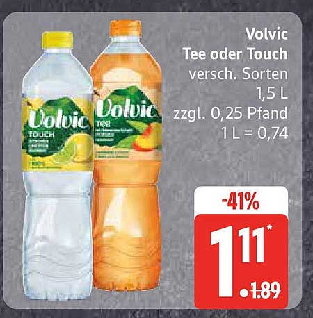 Volvic Tee oder Touch – verschiedene Sorten 1,5 L
