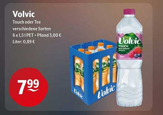 Volvic Touch oder Tee 6 x 1,5 l PET – verschiedene Sorten