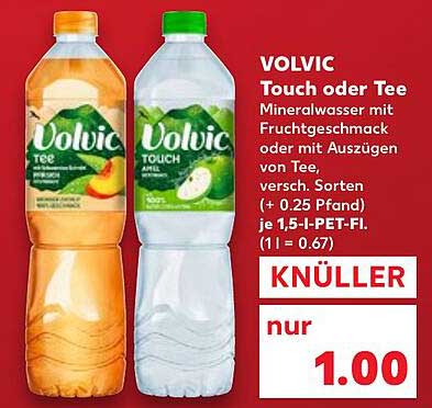 VOLVIC Touch oder Tee Mineralwasser mit Fruchtgeschmack