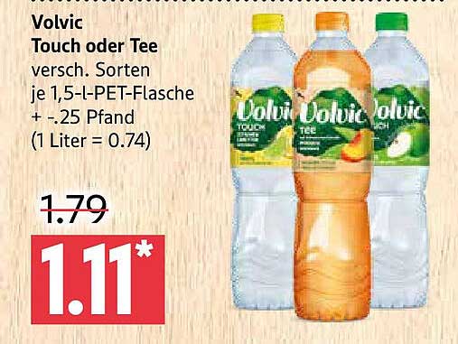 Volvic Touch oder Tee - verschiedene Sorten