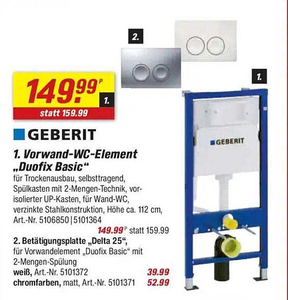 Vorwand-WC-Element „Duofix Basic“