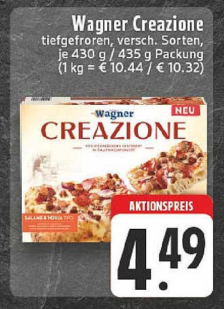 Wagner Creazione tiefgefroren, verschiedene Sorten 430 g / 435 g