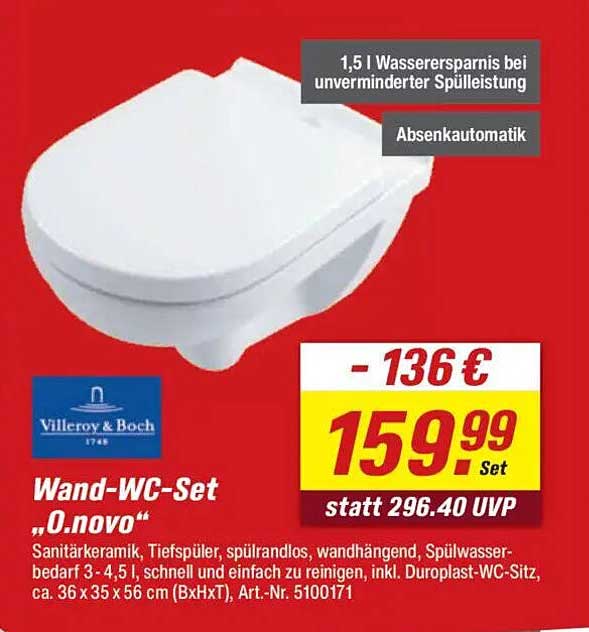 Wand-WC-Set „O.novo“