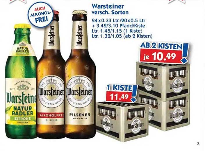 Warsteiner - verschiedene Sorten (Natur Radler, Alkoholfrei, Pilsener)