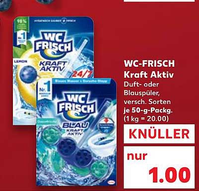 WC-FRISCH Kraft Aktiv Duft- oder Blauspüler, 50-g-Packung