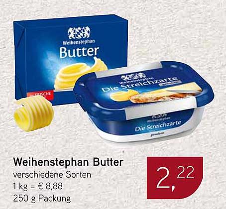 Weihenstephan Butter verschiedene Sorten 250 g