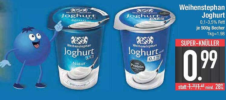 Weihenstephan Joghurt 0,1-3,5% Fett je 500g Becher