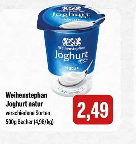 Weihenstephan Joghurt natur 500g Becher