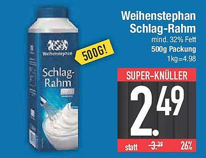 Weihenstephan Schlag-Rahm 500g