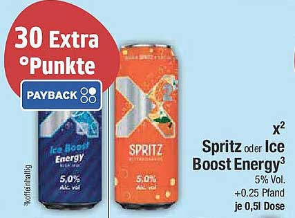 x2 Spritz oder Ice Boost Energy - 5% Vol.
