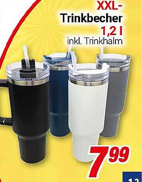 XXL-Trinkbecher 1,2 l inkl. Trinkhalm