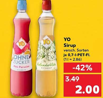 YO Sirup, verschiedene Sorten, 0,7 l PET-Flasche