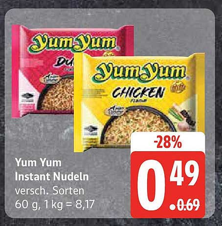 Yum Yum Instant Nudeln - verschiedene Sorten