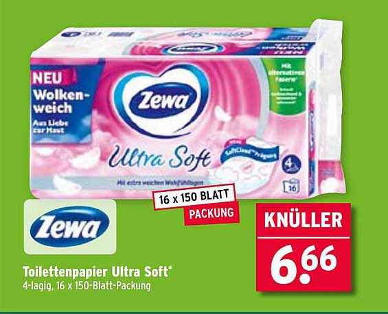 Zewa Toilettenpapier Ultra Soft 16 x 150 Blatt