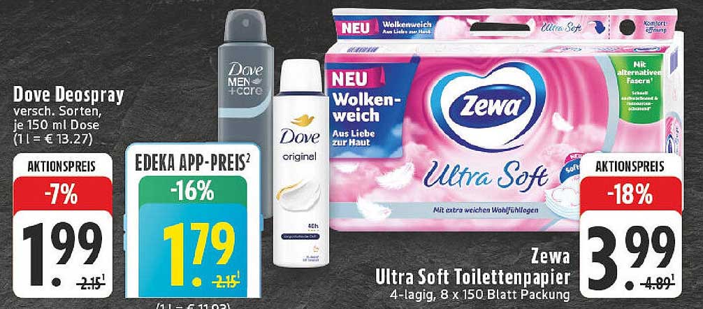 Zewa Ultra Soft Toilettenpapier - 4-lagig, 8 x 150 Blatt Packung