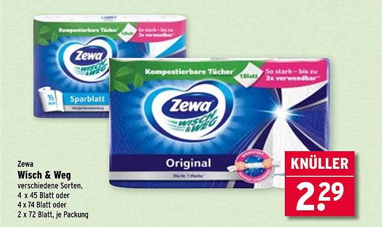 Zewa Wisch & Weg – verschiedene Sorten, je Packung