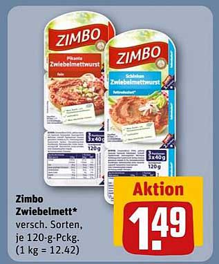 Zimbo Zwiebelmettwurst - Verschiedene Sorten, je 120-g-Packung