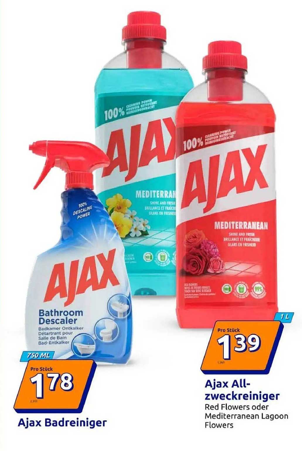 Ajax Allzweckreiniger Red Flowers oder Mediterranean Lagoon Flowers