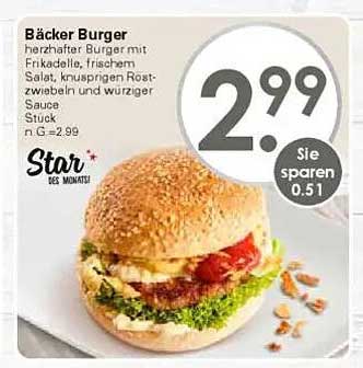 Bäcker Burger - herzhaft mit Frikadelle