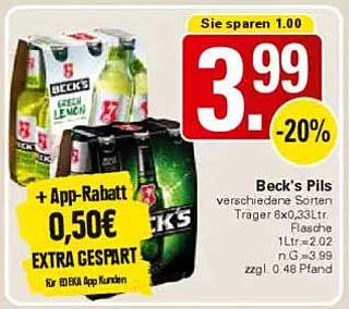 Beck's Pils – Verschiedene Sorten im Angebot