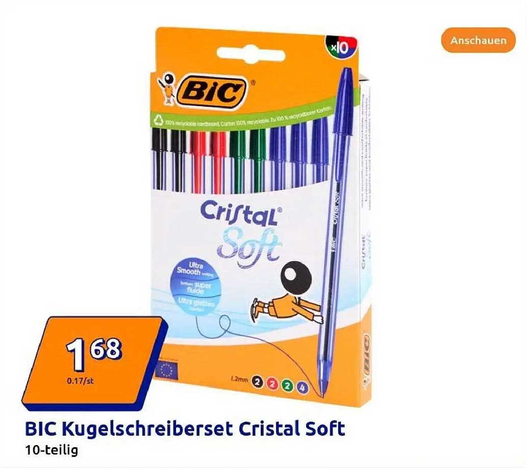 BIC Kugelschreiberset Cristal Soft 10-teilig