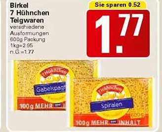 Birkel 7 Hühnchen Teigwaren 600g